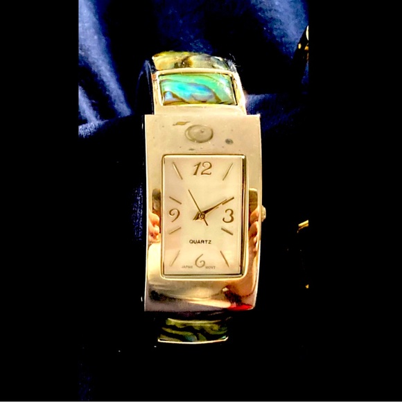 4 Gorgeous Ladies Cuff Bracelet Watches . Tortoise Shell . Abalone Shell . - Picture 2 of 6